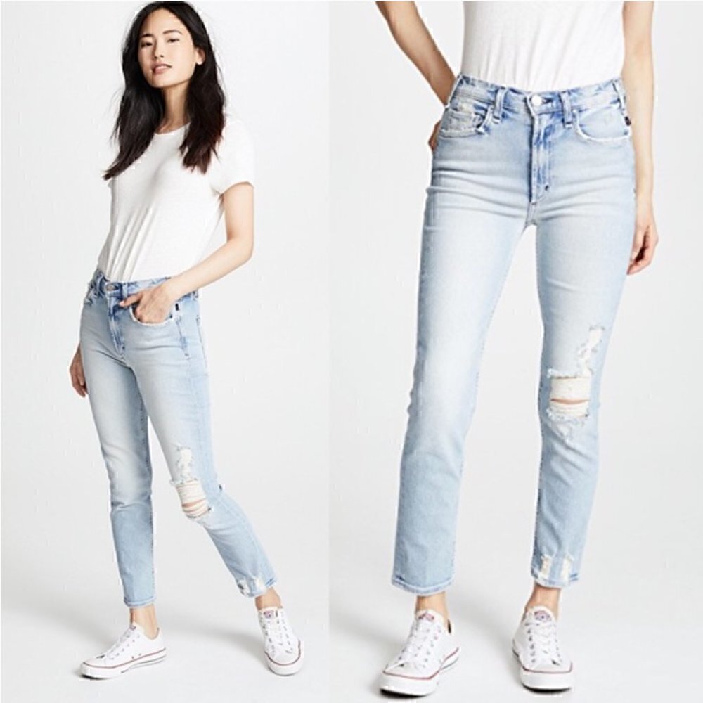 McGuire Denim Vintage Slim Distressed Crop Jeans Size 28
